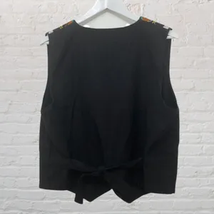 Gallagher Vintage 90s Embroidered Folk Art Cotton Flax Vest M Whimsigoth thumbnail 4