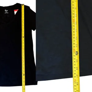 Felina Plain Black V Neck Cotton Short Sleeve Shirt Size Medium thumbnail 4