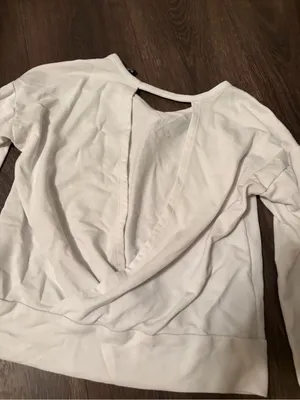 Nike White Women’s Long-Sleeve Open-Back Sweatshirt XS thumbnail 3
