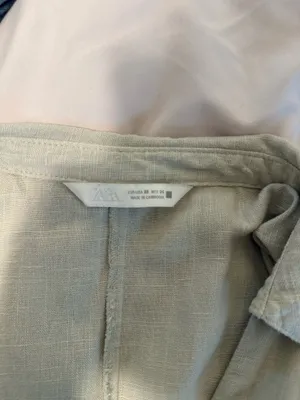 Zara Light Sage Green Button-Front Maxi Shirt Dress thumbnail 8
