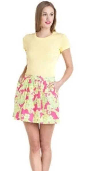 Lilly Pulitzer Whitley Mini Pocket Skirt‎ Floral Seahorse Daiquiri Pink Size 0 thumbnail 1