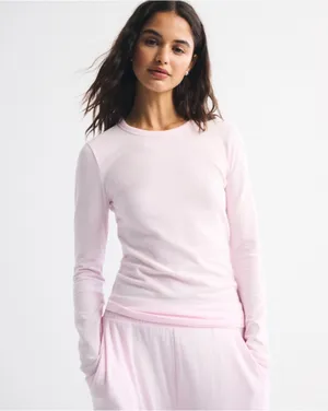 Abercrombie Long-Sleeve Cozy Lounge Knit Tee thumbnail 1