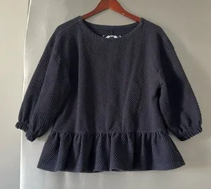 Maeve/Anthropologie navy peplum top thumbnail 1