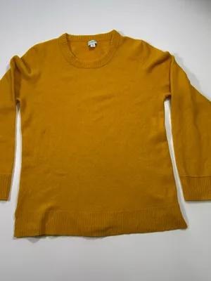 J. Crew Wool Blend Women's Scoop Neck Sweater in Marigold Size Medium thumbnail 2