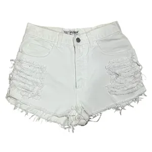 Vintage GUESS Women's White High-Waisted Cut-Off Denim Shorts Standard Size 12 thumbnail 3