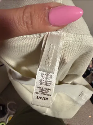SKIMS Cotton Rib Thermal Leggings in Bone Size Small thumbnail 6