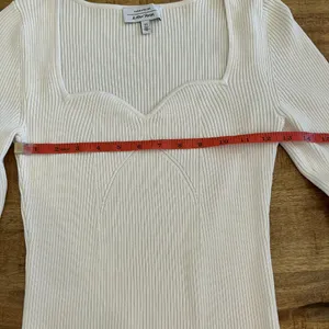 & Other‎ Stories Sweetheart Neckline Fitted Ribbed Knit Sweater M White thumbnail 8