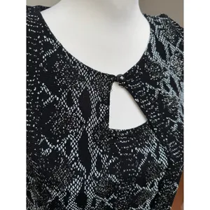Blu Sage Two Piece Cardigan Tank Set Black Sparkle Silver Snake Print Womens XL thumbnail 5