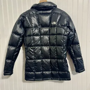 North Face 600 Down Puffer Jacket Women's Small Black Square Quilt Transit F10 thumbnail 2