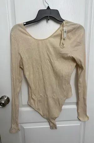 Aerie Long Sleeve Cross Back Bodysuit Size: XL thumbnail 2