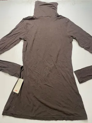 H&M Divided Brown Turtleneck Stretchy Sz 8 Minimalist Y2K NWT Carolyn Bessette thumbnail 1