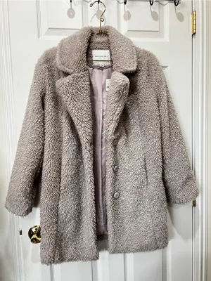 American Eagle Teddy Bear Sherpa Coat Lavender Marshmallow Size XXS Jacket Lined thumbnail 7
