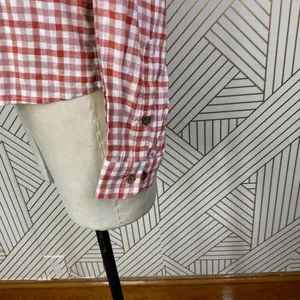 Marine Layer Madeline Relaxed Crop Shirt in Red & White‎ Plaid Size US Medium thumbnail 9