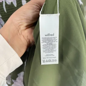 Aritzia‎ Wilfred Wistful Mini Dress Womens M Green Floral Smocked Surplice Neck thumbnail 8