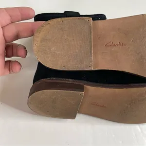 Clarks Somerset Cabaret Black Suede‎ Ankle Booties Size 9.5 thumbnail 8