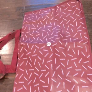 LULULEMON burgundy logo print tote bag large size thumbnail 3