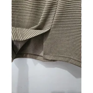 Ralph Lauren Black Label Womens XL Tan Knit Houndstooth Work Shift Dress thumbnail 7