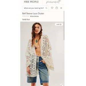 FREE PEOPLE Bell Sleeve Lace Duster in Ivory, One Size, New with Tag MSRP $128 thumbnail 7