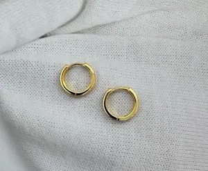 10mm Small Gold Hoop Earrings for Women thumbnail 1