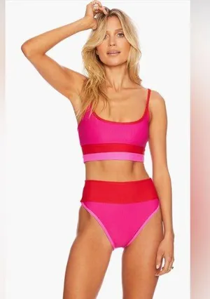Beach Riot Colorblock Bikini Top Size Medium, $98 thumbnail 1