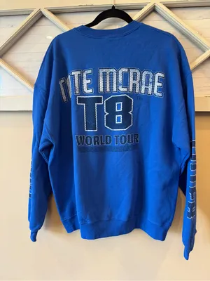 Tate McRae T8 Think Later Blue Tour Pullover Crewneck Sweatshirt Size XL thumbnail 1