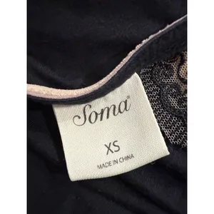 Soma‎ Long Sleeve Top Black Lace Trim V Neck Blouse Womens XS thumbnail 4