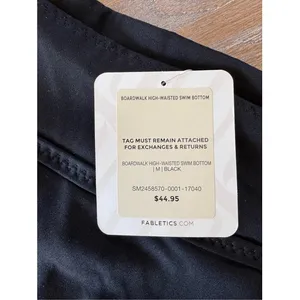 Fabletics Boardwalk High-Waisted Swim Bottom Womens Black Medium‎ (T1) thumbnail 5