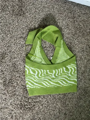 Knitted halter top Green Size 8 thumbnail 2