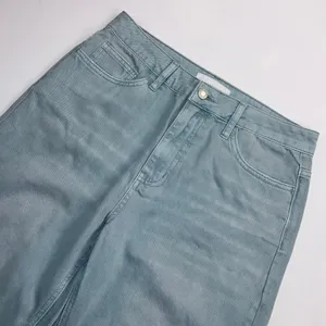 Vervet 90s Vintage High Rise Distressed Crop Wide Leg Jeans Green-Grey Size 27 thumbnail 2