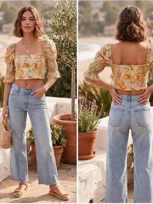 Urban Outfitters Chelsea blouse Puff-Sleeve Crop Top thumbnail 2