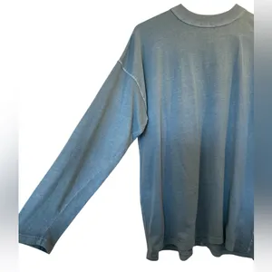 WE THE FREE Blue Distressed Washed Cotton Long Sleeve Tee T-Shirt Top - Sz Small thumbnail 4