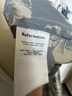 Reformation Frankie Floral Silk Maxi Dress Sz 6 Blue White Romantic Antique thumbnail 7