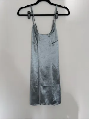 Missguided Silver Satin Mini Slip Dress thumbnail 4