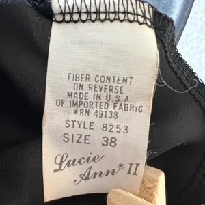 Vintage Lucie Ann II Black Satin Camisole Lingerie Tank Top Size 38 USA thumbnail 5