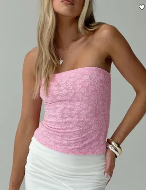 Princess Polly Pink Strapless Top thumbnail 1