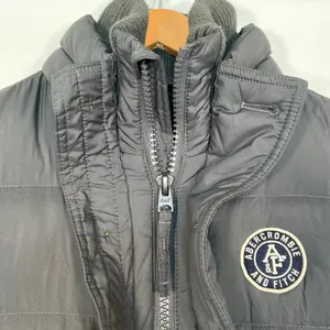 Abercrombie & Fitch Insulated Dark Grey Puffer Vest Coat Jacket Womens M thumbnail 6