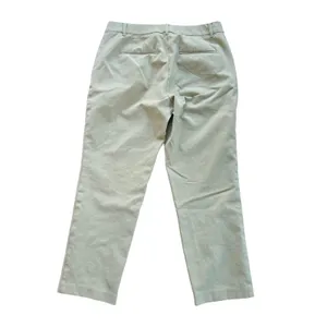 Ann Taylor Curvy Fit Ankle Pants Beige Cotton Stretch Trousers Size 6 thumbnail 4