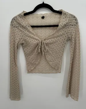Crochet Crop Top Sz XS‎ Whimsigoth Y2K Fairy Coquette Festival Boho Indie Sleeze thumbnail 1