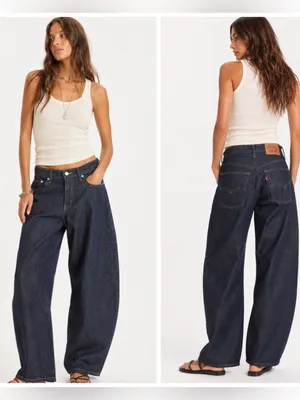 NWT Levi's Baggy Dad Barrel Leg Jeans Women's 28 Blue Y2K Denim thumbnail 2
