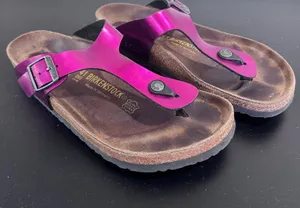 Birkenstock Metallic Magenta Gizeh Thong Sandals thumbnail 1