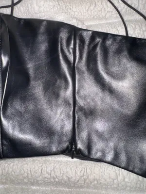 Forever 21 Black Faux Leather 2 Piece Set Corset Top + Mini Skirt S thumbnail 8