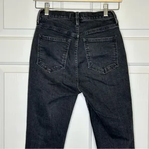Free People We The Free Black Wash High Rise Button Size‎ 26 thumbnail 4