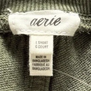 Aerie Women's Soft Landing Trouser Olive Green Size L Wide Leg Drawstring thumbnail 4