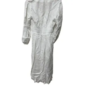 Rebecca Taylor Long Smock Waist Linen &‎ Crochet Dress Size Large thumbnail 13