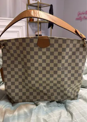 checkered beige and grey hand bag Gray thumbnail 1