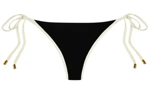 🖤New🤍 Monday Swimwear Le Marais Bikini Bottom - Black/Ivory - Medium thumbnail 1