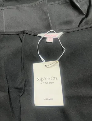 Miss to Mrs Dress Sz 3XL Black Slip Midi Dress with Spaghetti Straps Satin Feel thumbnail 6
