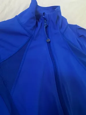 LJ Black Womens Activewear Track Jacket Blue Full Zip Pockets Stretch thumbnail 6