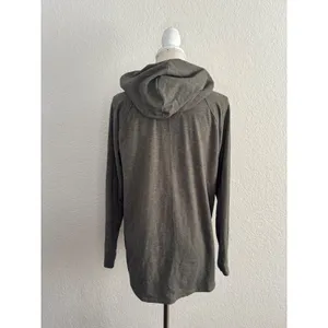 Sonoma Hoodie Large Excellent Olive Green Raglan Sleeve V-Neck Pullover Top thumbnail 2