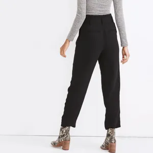 Madewell Drapey Paperbag Business Casual Black High Rise Waist Pants 6 thumbnail 3